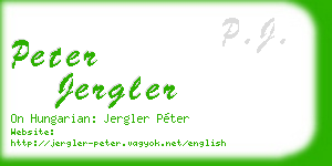 peter jergler business card